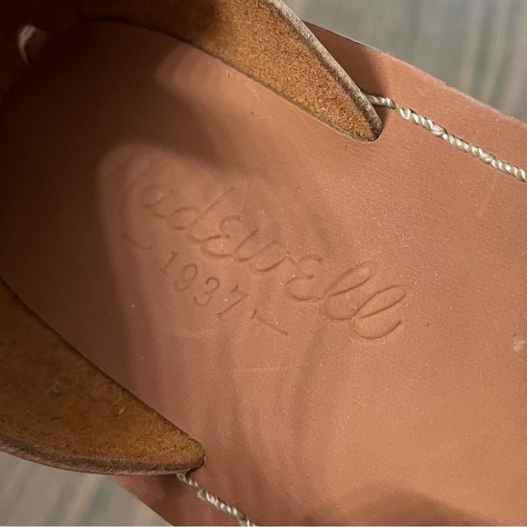Madewell Loren Camel Tan T Strap Sandals Size 7 - Picture 5 of 14